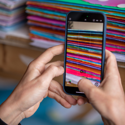 a person holding a cell phone